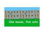 One mouse, five cats One mouse, five cats