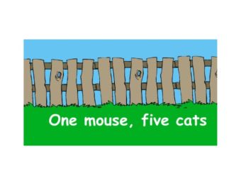 One mouse, five cats One mouse, five cats
